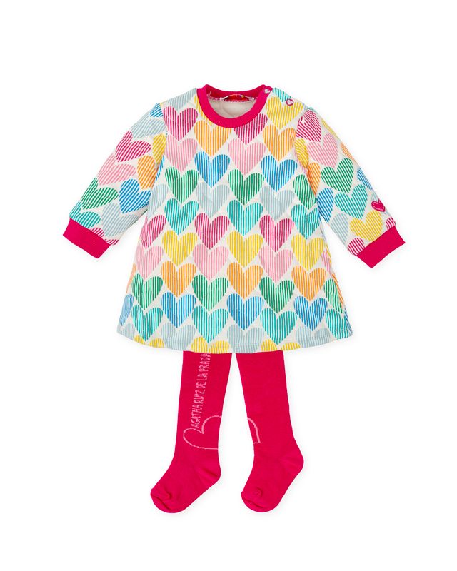 Agatha multicolored dress with tights