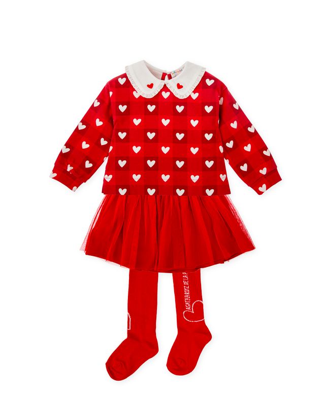Agatha red three piece tuttu skirt set