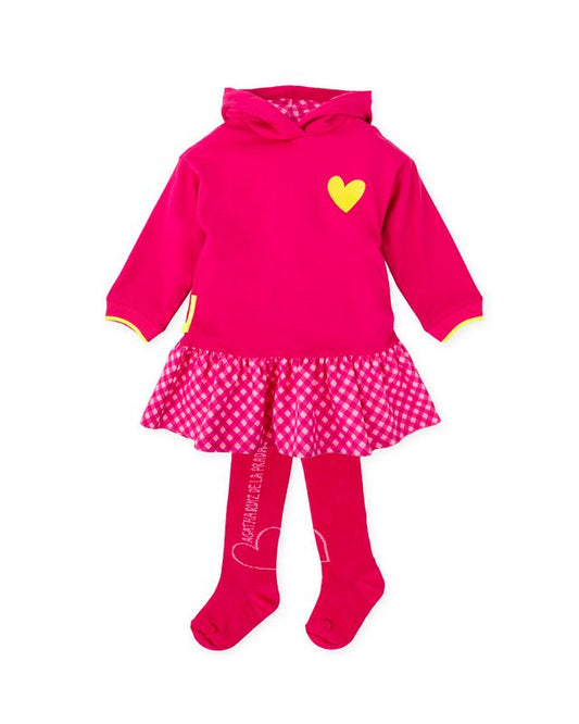 Agatha feria gingham jumper dress with tights