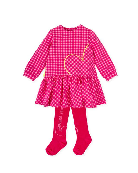 Agatha Feria gingham pink dress with tights