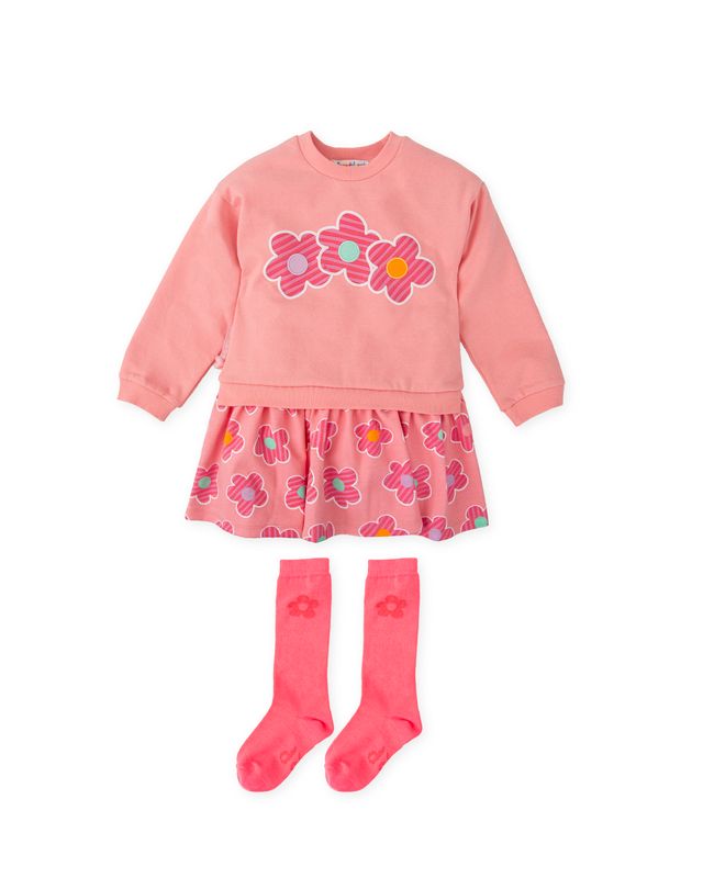 Agatha pink dress with socks