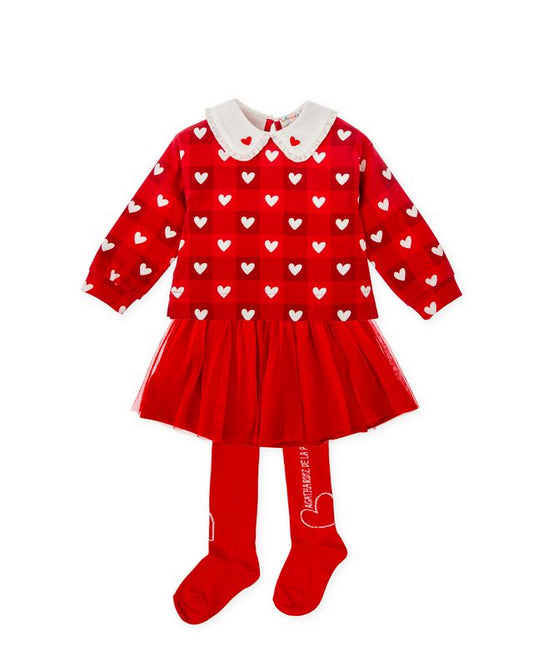 Agatha red three piece tuttu skirt set