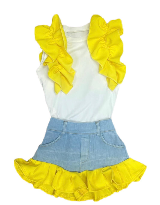 Yellow Willow Denim Two Piece