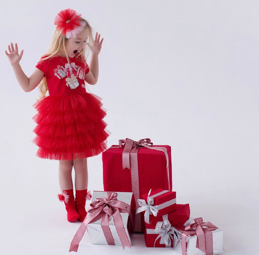 Daga- magical surprises red layerd tutu dress