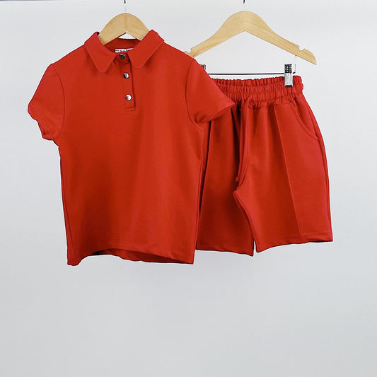 Boys Red Polo Tshit & Short set