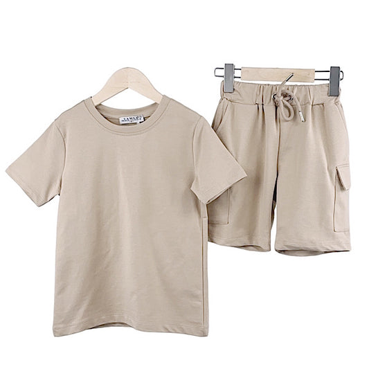 Boys Beige T Shirt & shorts set